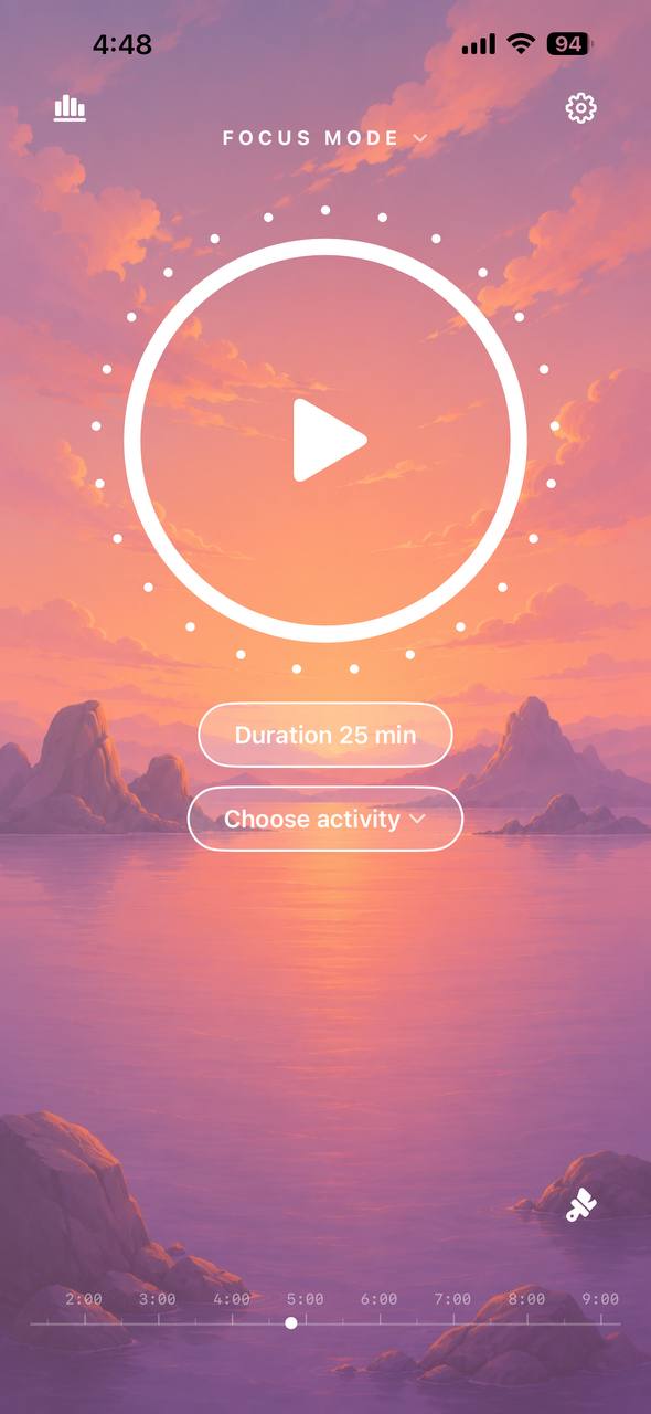 Immerse productivity patterns screen