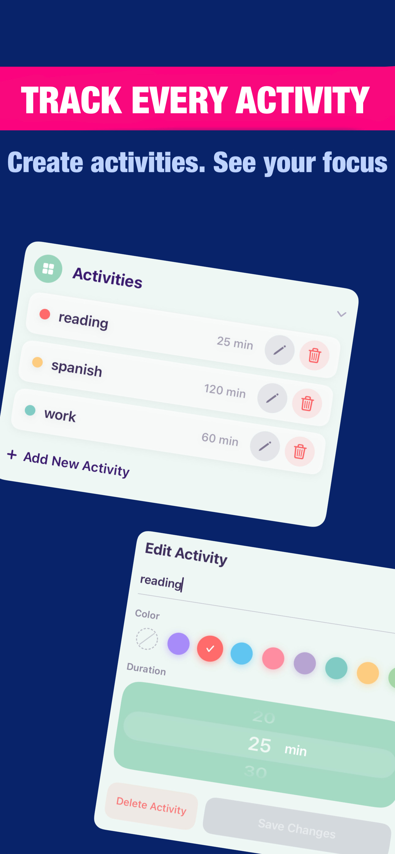 Immerse focus habits and streaks screen